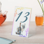 Elegant Gold Greenery Botanical Wedding Table Numb 台座サイン (インサイチュ)