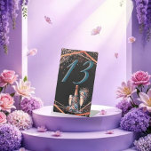 Elegant Gold Greenery Botanical Wedding Table Numb 台座サイン