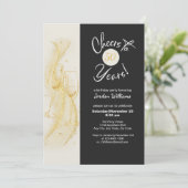 Elegant Gold Grey Cheers to 50 Years Birthday 招待状 (スタンド正面)