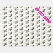 Elegant Gold Grooming Dog Personalized Collection フリースブランケット (正面(横))