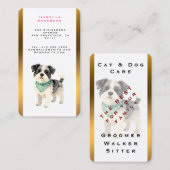 Elegant Gold Grooming Dog Personalized Collection 名刺 (正面/裏面)