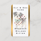 Elegant Gold Grooming Dog Personalized Collection 名刺 (裏面)