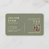 Elegant Gold Hair Scissors Hair Stylist Sage Green 名刺 (裏面)