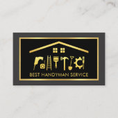 Elegant Gold Handyman Tools Frame 名刺 (正面)