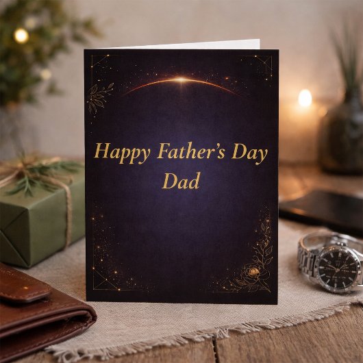 Elegant Gold Happy Father’s Day Card for Dad カード