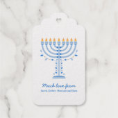 Elegant Gold Happy Hanukkah with Menorah ギフトタグ (裏面)