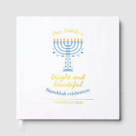 Elegant Gold Happy Hanukkah with Menorah ゲストブック