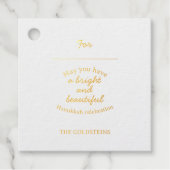 Elegant Gold Happy Hanukkah with Menorah フェイバータグ (正面)