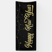 Elegant Gold Happy New Year 横断幕 (縦)