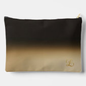 Elegant Gold Heart & Black Gradient Personalized A アクセサリーポーチ (裏面)