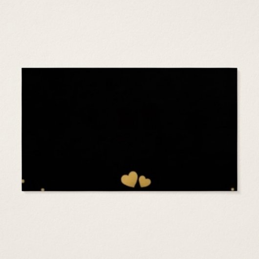 Elegant Gold Hearts Black Minimalist Profile Card (裏面)