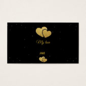 Elegant Gold Hearts Black Minimalist Profile Card (正面)