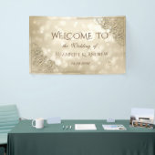 Elegant Gold Hearts Frame Bokeh  横断幕 (トレードショー)