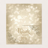 Elegant Gold Hearts Frame Bokeh Thank You Card 名刺 (外部フラット)