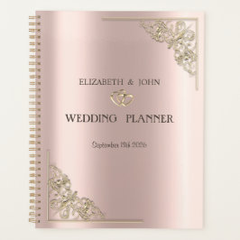 Elegant Gold Hearts Rose Gold Wedding  プランナー手帳