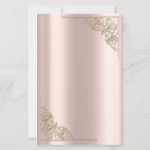 Elegant Gold Hearts Rose Gold Wedding Menu Card (裏面)