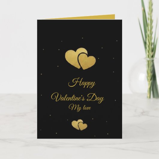 Elegant Gold Hearts Valentine's Day Card - Luxury  カード (正面)