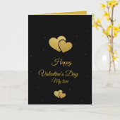 Elegant Gold Hearts Valentine's Day Card - Luxury  カード (黄色い花)