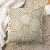 Elegant Gold Hexagon Geometric Pattern - Marble クッション (ブランケット)