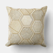 Elegant Gold Hexagon Geometric Pattern - Marble クッション (正面)