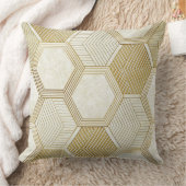 Elegant Gold Hexagon Geometric Pattern - Marble 2 クッション (ブランケット)