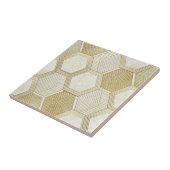 Elegant Gold Hexagon Geometric Pattern - Marble 2 タイル (側面)