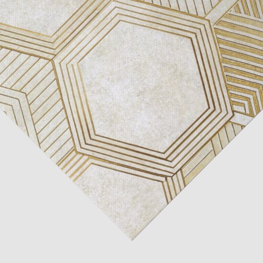 Elegant Gold Hexagon Geometric Pattern - Marble 2 薄葉紙 (詳細)