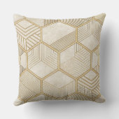 Elegant Gold Hexagon Geometric Pattern - Marble 3 クッション (裏面)