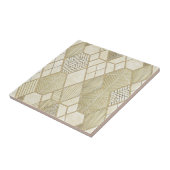 Elegant Gold Hexagon Geometric Pattern - Marble 4 タイル (側面)