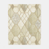 Elegant Gold Hexagon Geometric Pattern - Marble 4 フリースブランケット (正面)