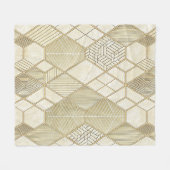 Elegant Gold Hexagon Geometric Pattern - Marble 4 フリースブランケット (正面(横))
