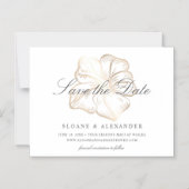 Elegant Gold Hibiscus Flower Wedding Save the Date マグネット招待状 (正面)
