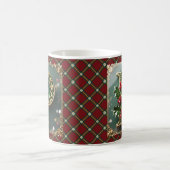 Elegant Gold Holly Christmas Initial Letter P コーヒーマグカップ (中央)