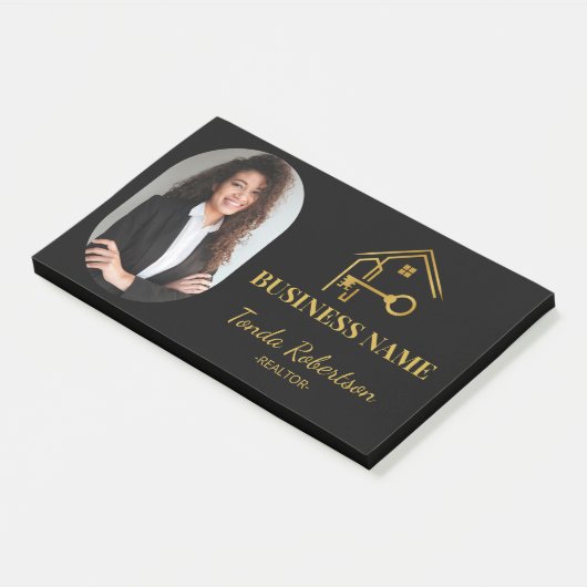 Elegant Gold House Key Professional Realtor ポストイット (アングル)