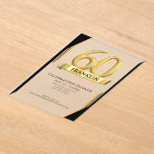 Elegant Gold Iconic Age Named 60th Birthday アクリル招待状 (レイダウン)