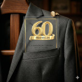 Elegant Gold Iconic Age Soft Grey 60th Birthday アクリル招待状