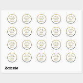 Elegant Gold Inspirational Quote Sticker ラウンドシール (シート)