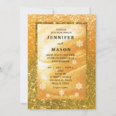 Elegant Gold invitation | Glitter and Pearl 招待状 (正面)