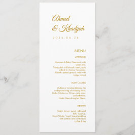 Elegant Gold Islamic Wedding Menu Card Flat Menu メニュー