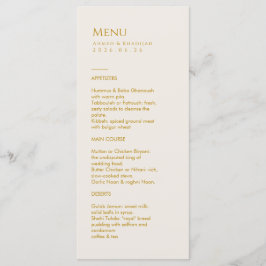 Elegant Gold Islamic Wedding Menu Card Flat Menu メニュー