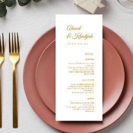 Elegant Gold Islamic Wedding Menu Card Flat Menu メニュー