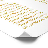 Elegant Gold Islamic Wedding Seating Chart Poster ポスター (角)