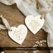 Elegant Gold & Ivory Heart Wedding Thank You フェイバータグ