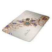 Elegant Gold Jewel Flowers Bath Mat バスマット (アングル)