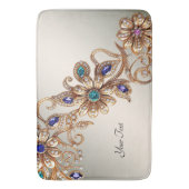 Elegant Gold Jewel Flowers Bath Mat バスマット (正面縦)