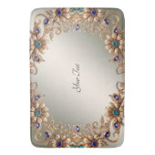 Elegant Gold Jewel Flowers Bath Mat バスマット (正面縦)