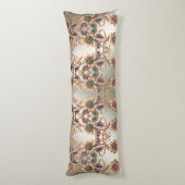 Elegant Gold Jewel Flowers Body Pillow ボディピロー (裏面 (縦))