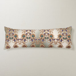 Elegant Gold Jewel Flowers Body Pillow ボディピロー