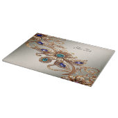 Elegant Gold Jewel Flowers Cutting Board カッティングボード (角)