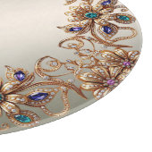 Elegant Gold Jewel Flowers Cutting Board カッティングボード (角)